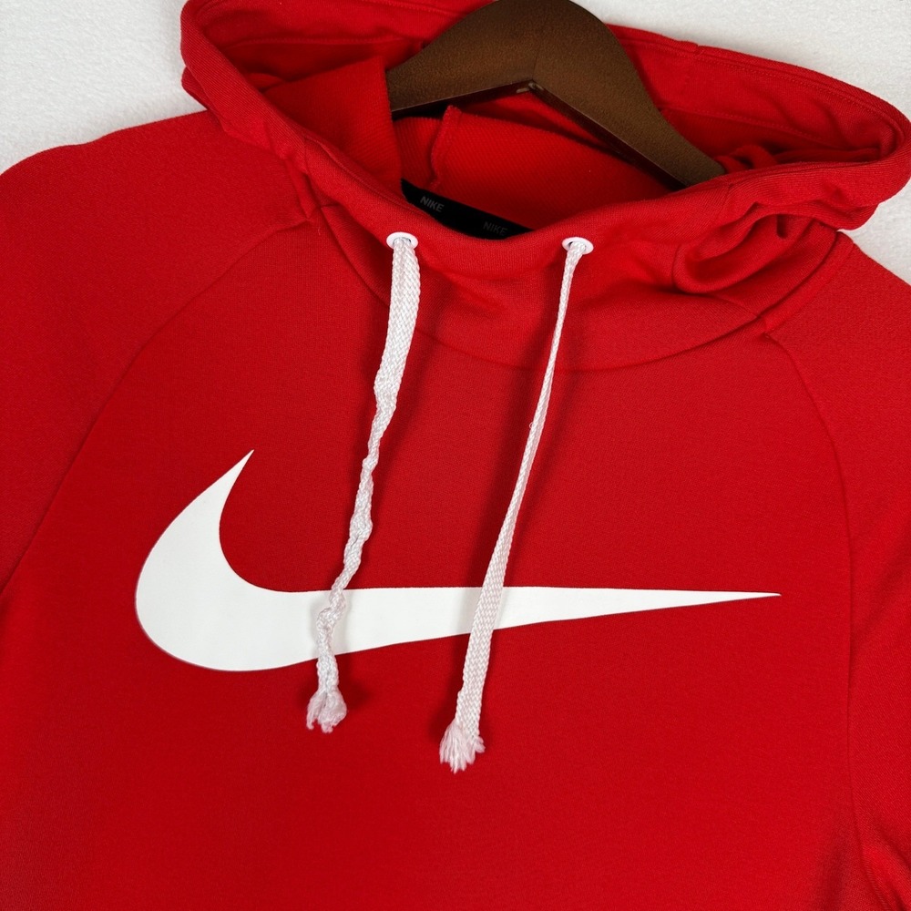 Nike‎ Dry Pullover Swoosh Hoodie Mens Small Red Dri-Fit Pullover Sweatshirt